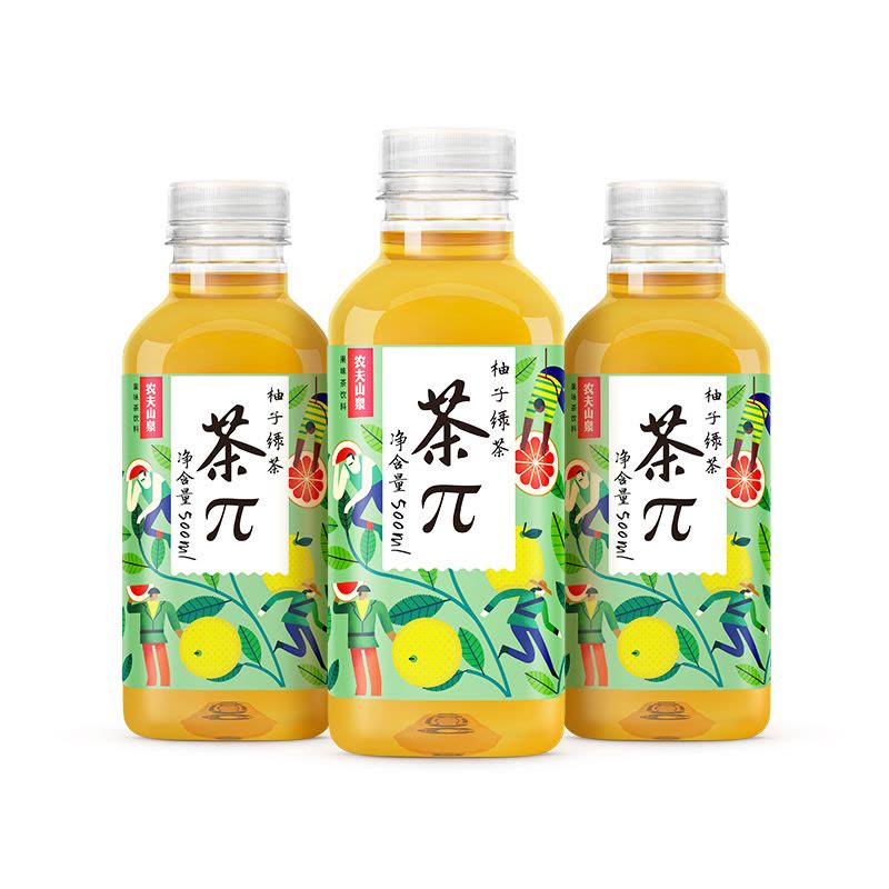 农夫山泉茶Π(茶派)柚子绿茶500ml-箱15瓶